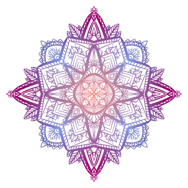 Tracery coloring zen mandala. The object is separate from the background. Vector delicate doodle element for cards, tattoo sketches, t-shirt printing and your creativity. - Vetor, Imagem
