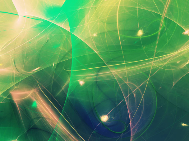 green abstract fractal background 3d rendering illustration - Photo, Image
