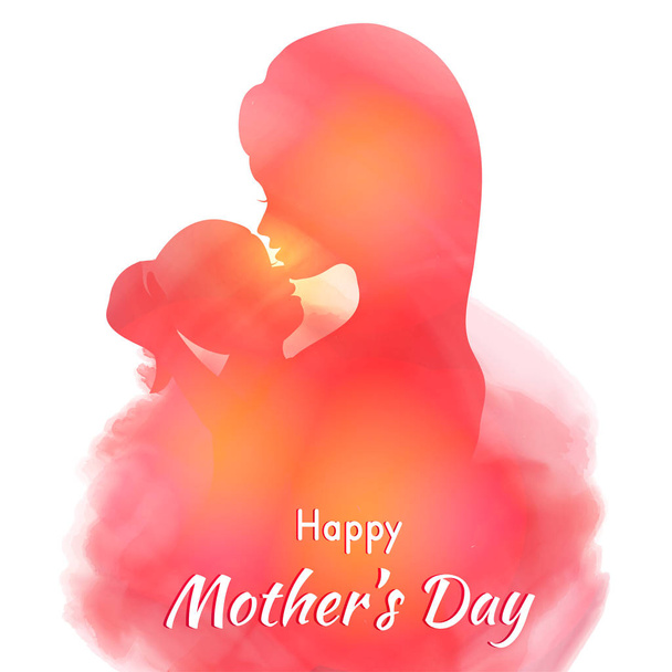 Happy mother's day layout design with flowers background - Vector - Wektor, obraz