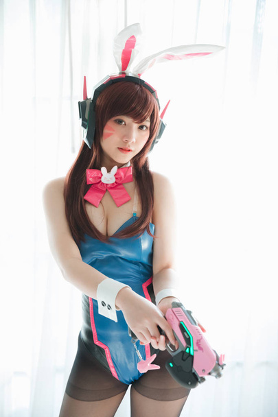 Japani anime cosplay, muotokuva tyttö cosplay valkoinen huone bac
 - Valokuva, kuva