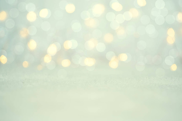Christmas light background. Holiday glowing backdrop. Defocused Background With Blinking stars. Blurred bokeh. - Fotografie, Obrázek