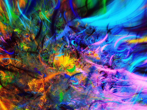 rainbow abstract fractal background 3d rendering illustration - Fotó, kép