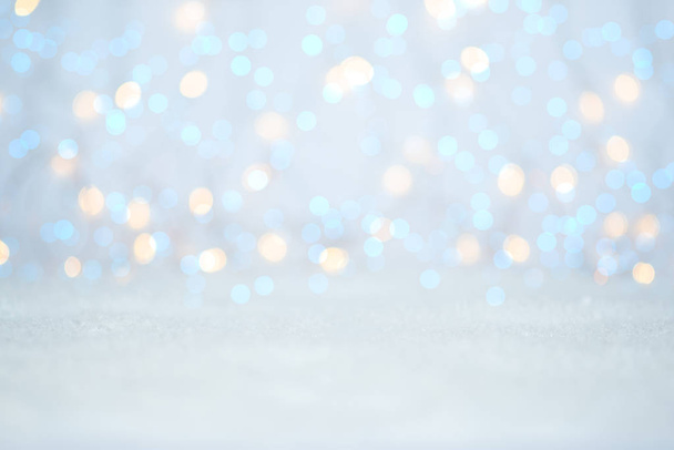 Christmas light background. Holiday glowing backdrop. Defocused Background With Blinking stars. Blurred bokeh. - Fotografie, Obrázek