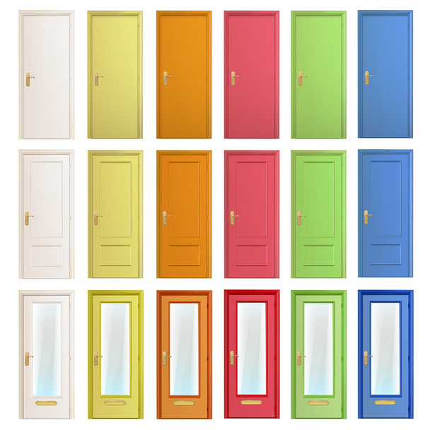 Grande coleção de portas coloridas. Projeto vetorial
. - Vetor, Imagem