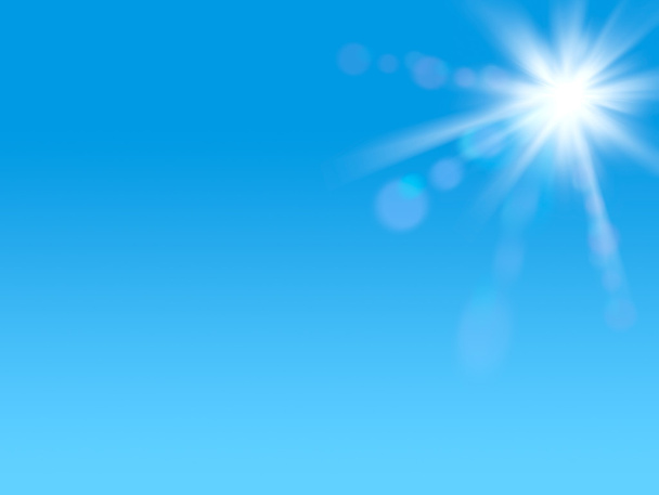 Яркое солнце на ясном голубом небе
 - Фото, изображение