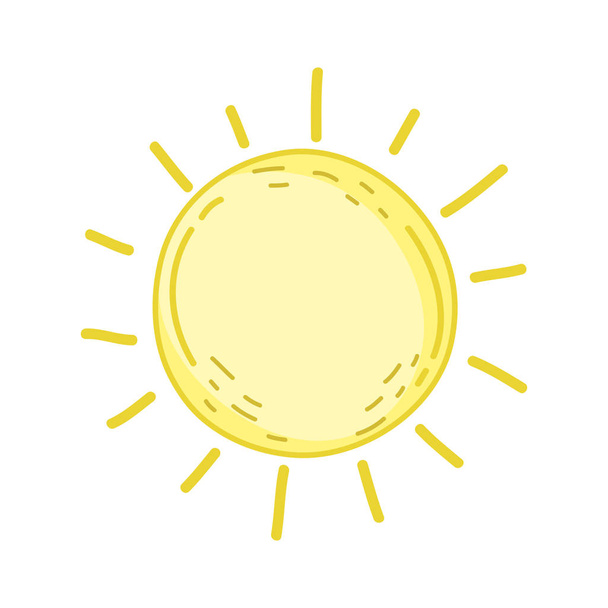 Niedliche Sonne gezeichnete Ikone - Vektor, Bild