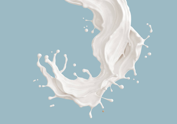 всплеск молока или йогурта, 3d иллюстрация
. - Фото, изображение