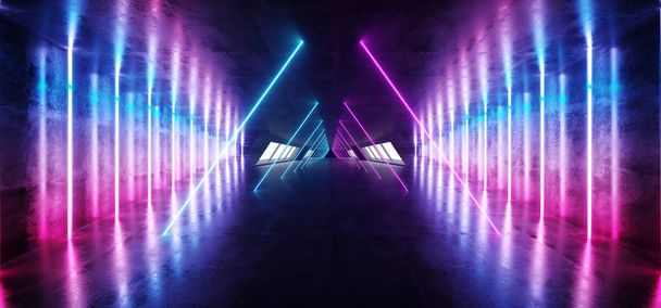 abstrakte Form Hintergrund Science Fiction Neon glühende außerirdische Raumschiff da - Foto, Bild