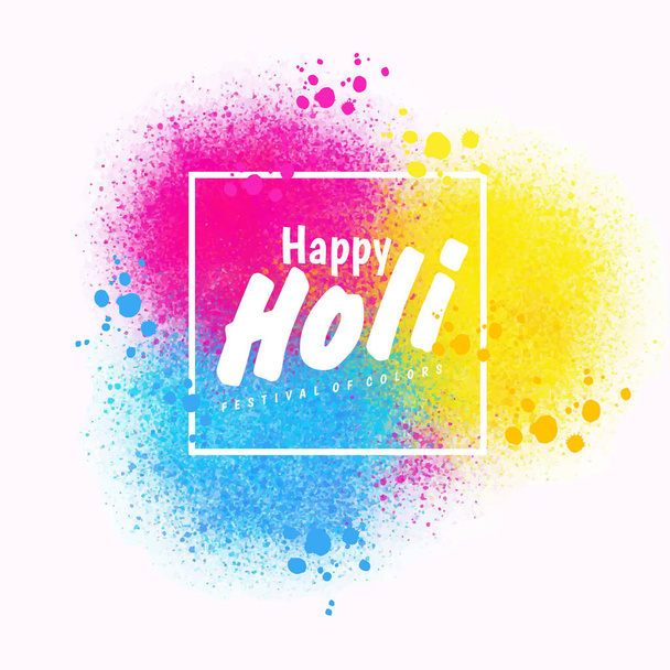 Holi festival de primavera de cores elemento de design vetorial e texto de amostra. Pode usar para banners, convites e cartões de saudação
 - Vetor, Imagem