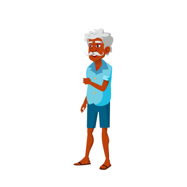 Indiase oude man vector. Ouderen. Senior person. Geïsoleerde cartoon illustratie - Vector, afbeelding