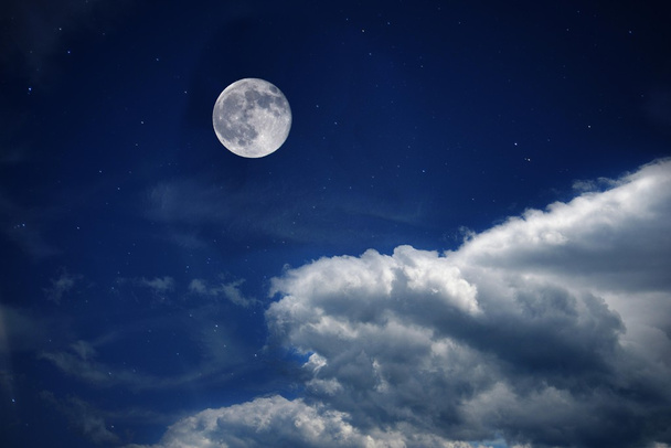 Moon,stars and clouds - Photo, Image