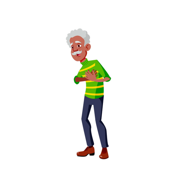 Black, African American Old Man Vector. Elderly People. Senior Person. Isolated Cartoon Illustration - Vector, Image