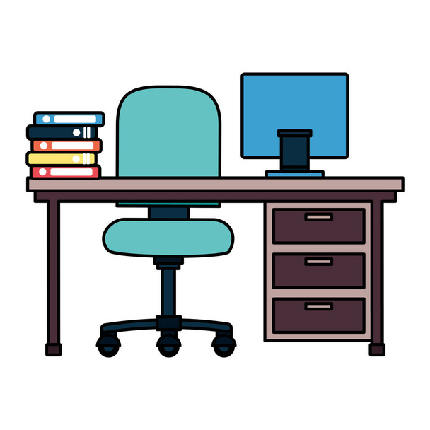 office desk books - Vector, Image