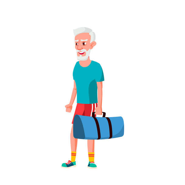 Európai öregember vektor. Idős emberek. Vezető személy. Izolált rajzfilm illusztráció - Vektor, kép