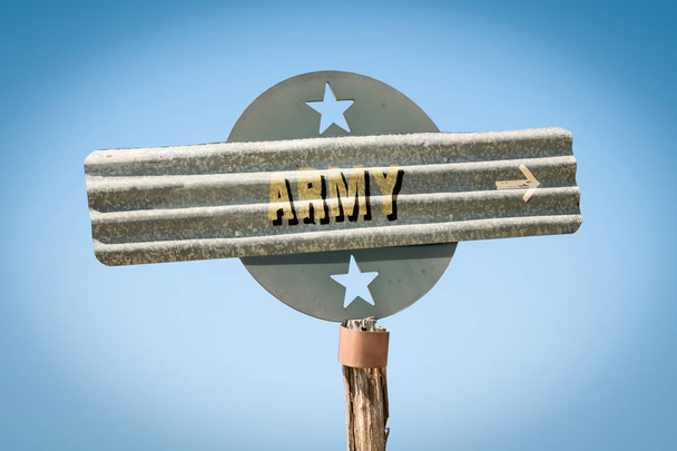 Πινακίδα στο στρατό - Φωτογραφία, εικόνα