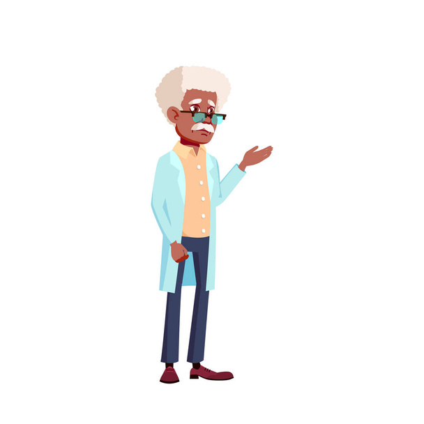 Siyah, Afro-Amerikan Yaşlı Adam Vektörü. Yaşlı insanlar. Kıdemli Kişi. İzole Karikatür İllüstrasyon - Vektör, Görsel