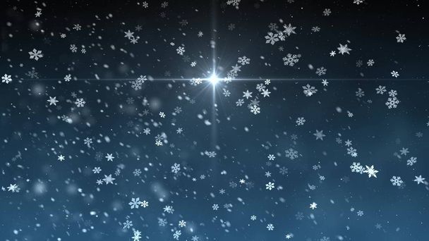 Χριστουγεννιάτικο αστέρι φως χιόνι που πέφτει εικόνα φόντο νέα ποιότητα Καθολική πολύχρωμο χαρούμενη εικόνα απόθεμα διακοπών - Φωτογραφία, εικόνα