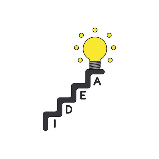 Vektor-Symbol Konzept der Idee Wort in Treppen geschrieben und glühende l - Vektor, Bild