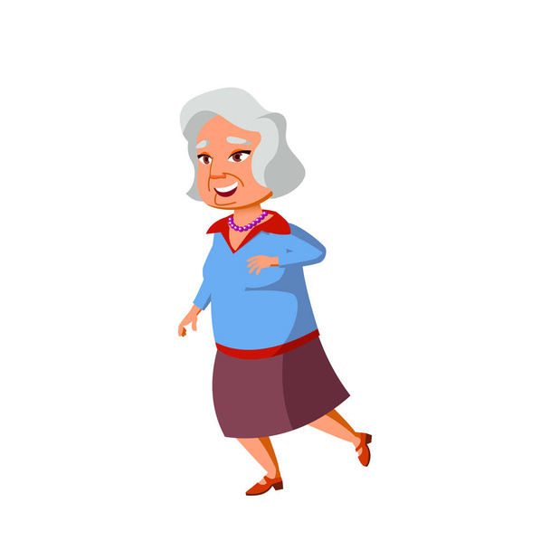 Ασιατικό γριά γυναίκα διάνυσμα. Ηλικιωμένων. Ανώτερος άνθρωπος. Μεμονωμένη εικονογράφηση κινουμένων σχεδίων - Διάνυσμα, εικόνα