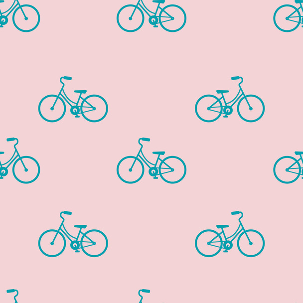 Бесшовный узор - симпатичный велосипед для печати. День велосипеда
 - Вектор,изображение