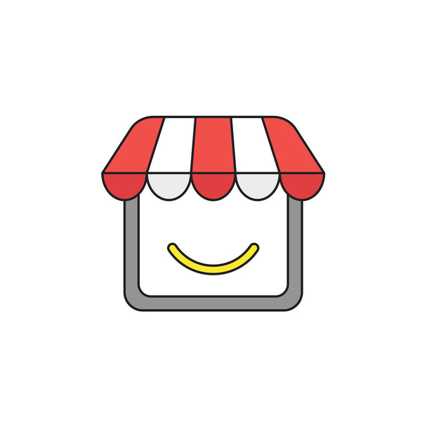 Vektor-Icon-Konzept des Shops mit lächelndem Mund.  - Vektor, Bild