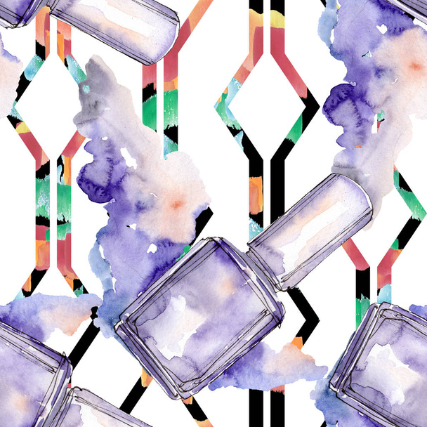 Fashionable sketch in a watercolor style isolated element. Watercolour illustration set. Seamless background pattern. - Photo, image