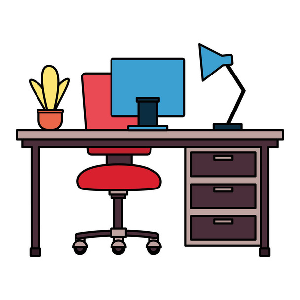 kancelářská židle stůl - Vektor, obrázek