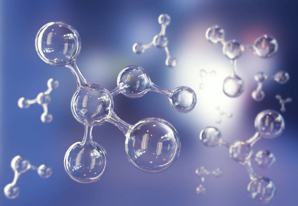 μόριο ή άτομο, αφηρημένη δομή για την επιστήμη ή ιατρικό υπόβαθρο, 3d εικονογράφηση. - Φωτογραφία, εικόνα