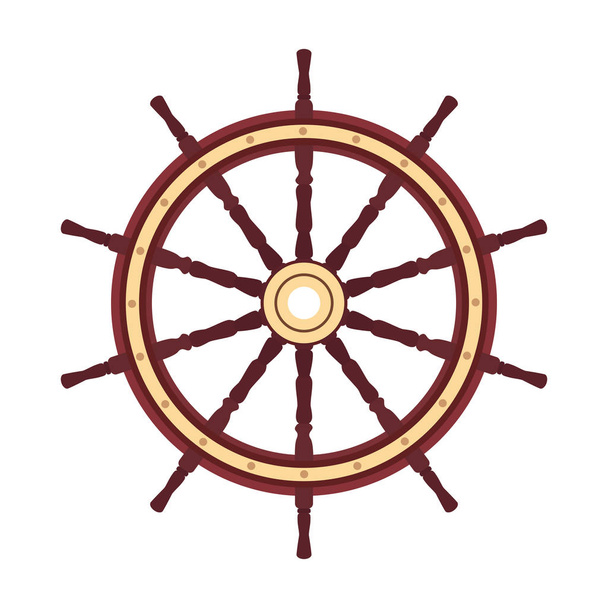 vector flat boat handwheel, ship wheel helm - Vector, afbeelding