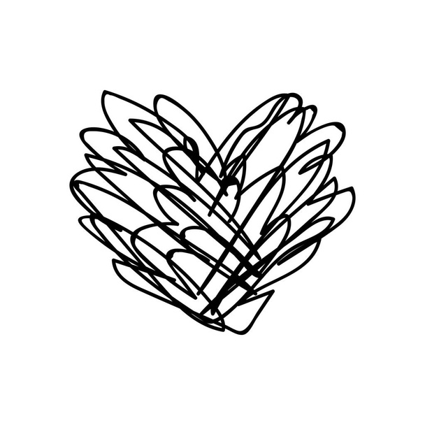 vector scribble line heart art - Vector, afbeelding