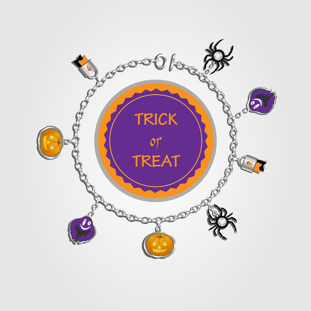 Halloween doodle with holiday charms - Vector, Image