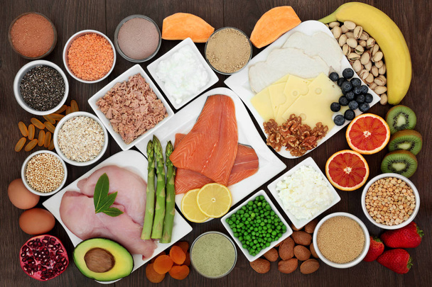 Alimentos saudáveis para construtores de corpo
 - Foto, Imagem