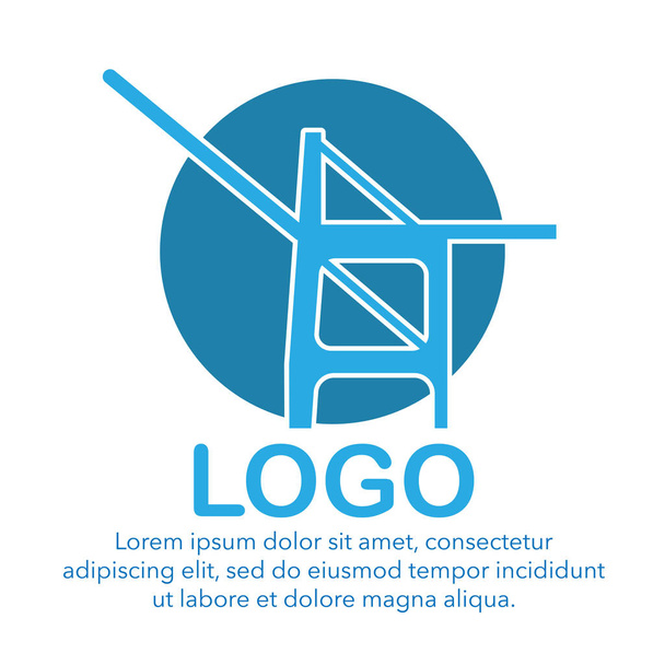 logo van containerport portaal op kade - Vector, afbeelding