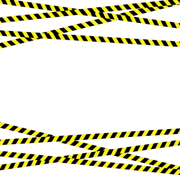 Warnleine mit gelben und schwarzen Streifen - Vektor, Bild