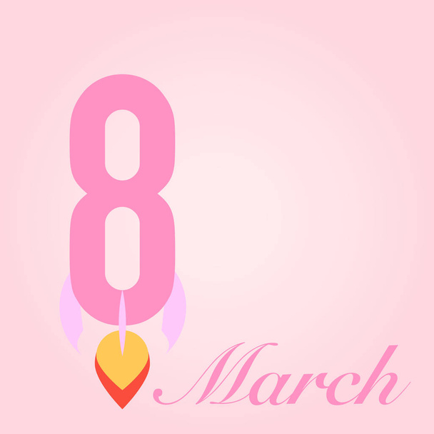 huit de mars jour de lancement sur fond rose
 - Vecteur, image