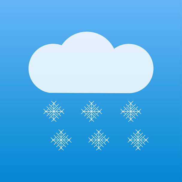 śnieg ikona Pogoda śniegu spada z chmur - Wektor, obraz