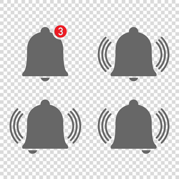four nice icons of bells ringing notification - Vector, Image