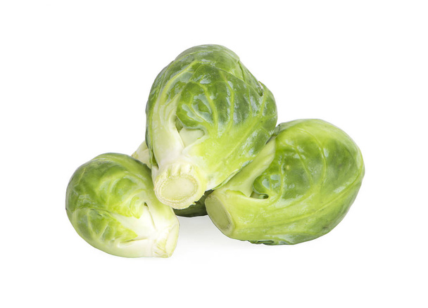 Fresh Brussels sprouts isolated on white  - Photo, Image
