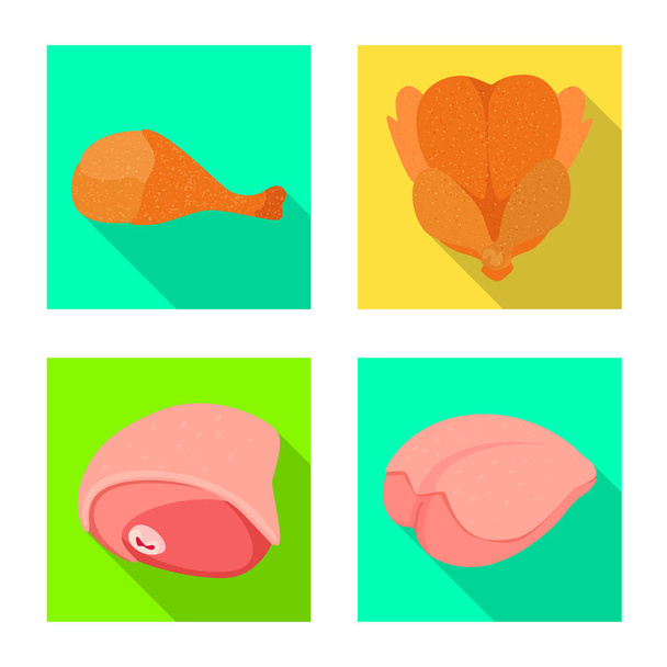 Vector design of product and poultry icon. Set of product and agriculture    stock vector illustration. - Wektor, obraz