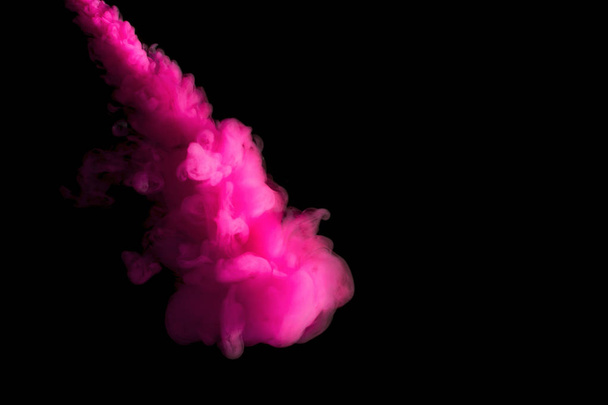 paint stream in water, pink colored ink cloud, abstract background - Foto, Bild