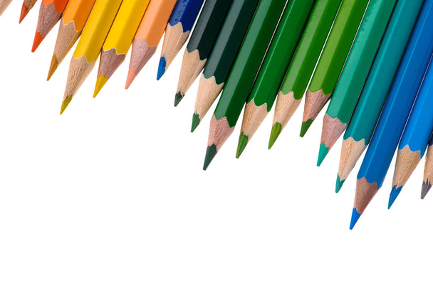 Color pencils isolated on white background - Photo, image