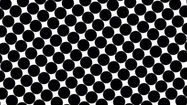 Büyük siyah benekli noktalar - yaratıcılık için basit retro desen, 3D render, siyah benekli beyaz arkaplan - Video, Çekim