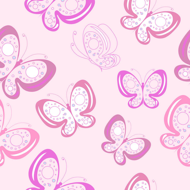 Colorful stylish decorative butterflies on pastel background - Вектор, зображення