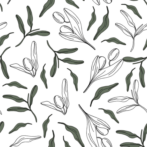 Seamless vector olive pattern - Vektor, obrázek