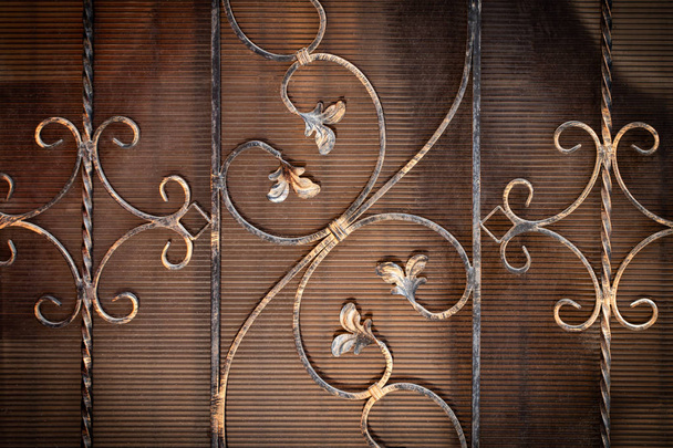 Красиві декоративні елементи металу ковані ворота
 - Фото, зображення