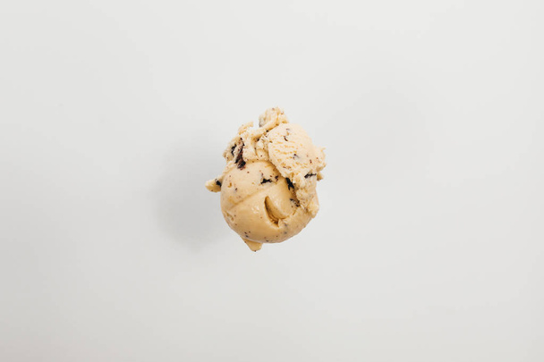 Delicious ice cream on white background, close up - Foto, Imagem
