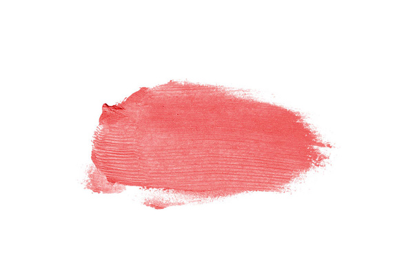 Frottis et texture de rouge à lèvres ou de peinture acrylique isolés sur du blanc
 - Photo, image