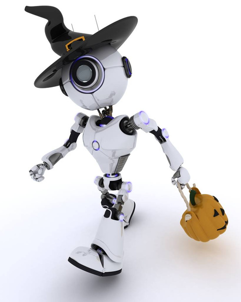 Robot z wakacyjna Jack-o-Lantern - Zdjęcie, obraz