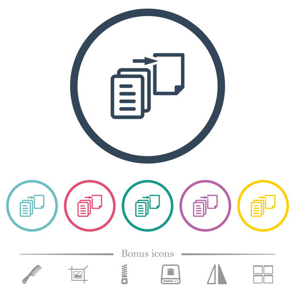 Move file flat color icons in round outlines - Vector, Image