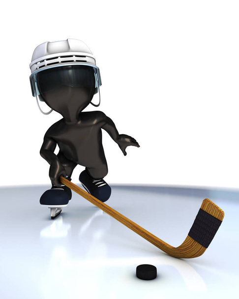 3D Morph Man pelaa jääkiekkoa
 - Valokuva, kuva